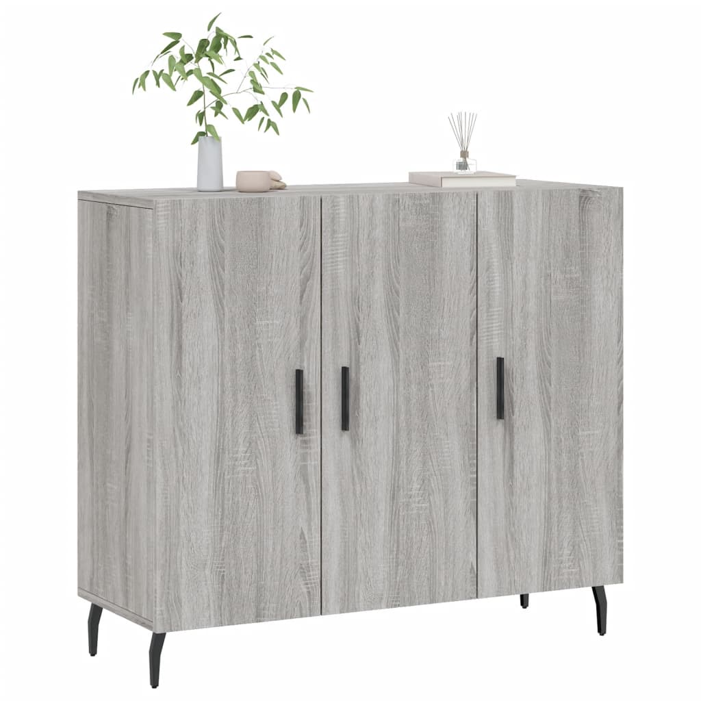 vidaXL Buffet sonoma gris 90x34x80 cm bois d'ingénierie