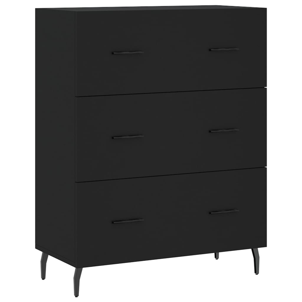 vidaXL Buffet haut Noir 69,5x34x180 cm Bois d'ingénierie