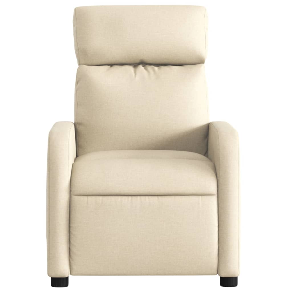 vidaXL Fauteuil de massage inclinable Crème Tissu