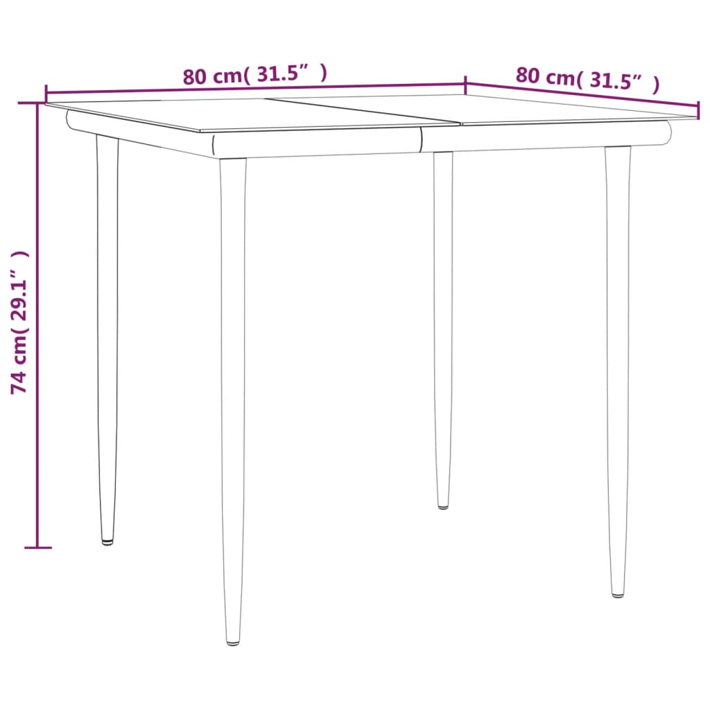 vidaXL Ensemble à manger de jardin 3pcs gris/noir résine tressée/acier