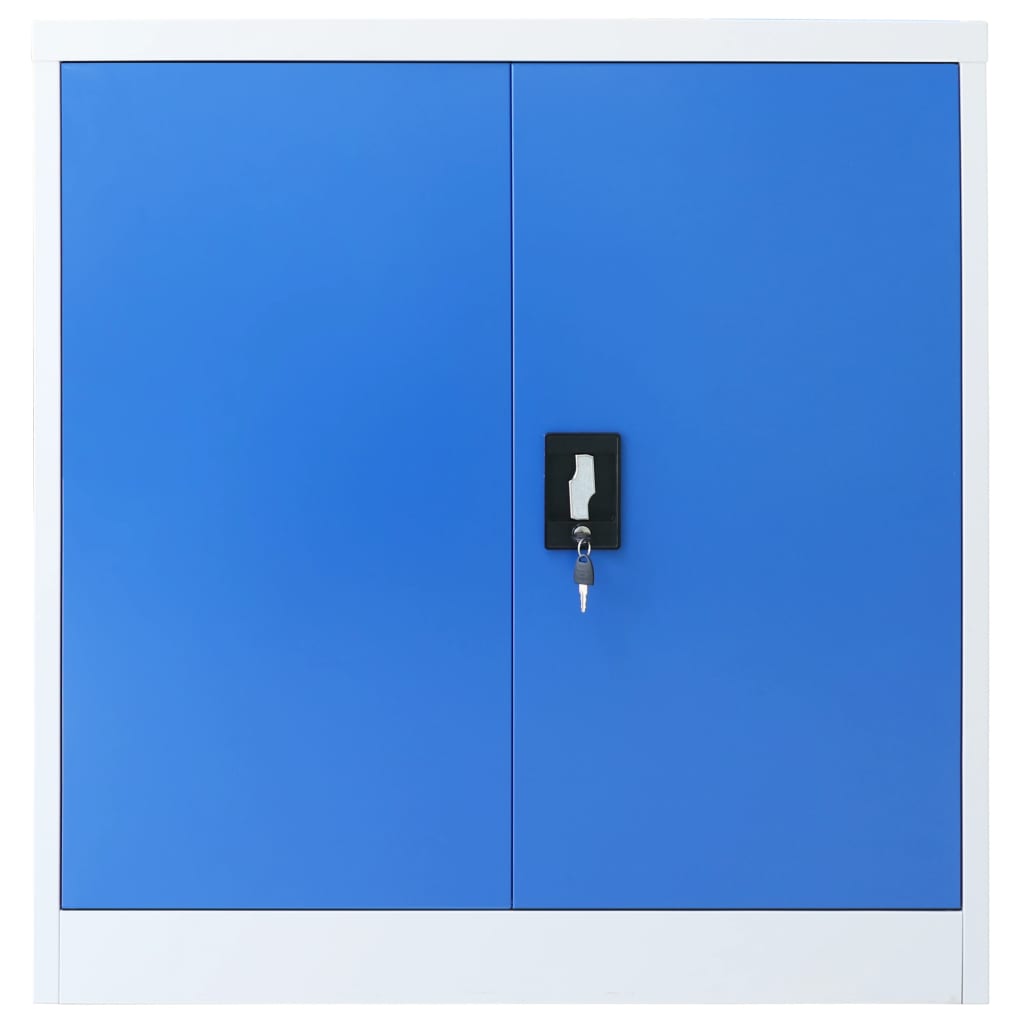 vidaXL Armoire de bureau Métal 90 x 40 x 90 cm Gris et bleu
