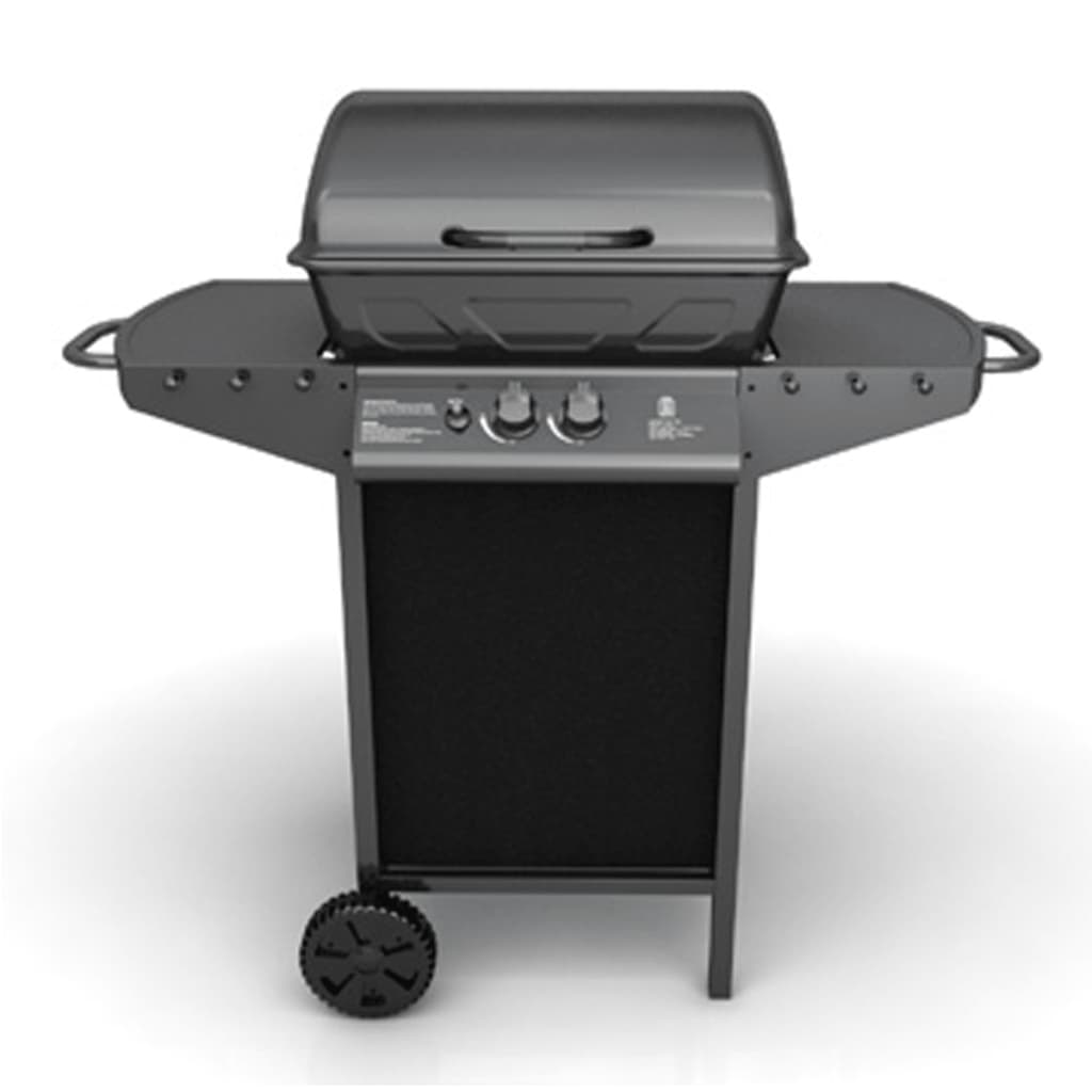vidaXL Barbecue au gaz avec 2 zones de cuisson Noir