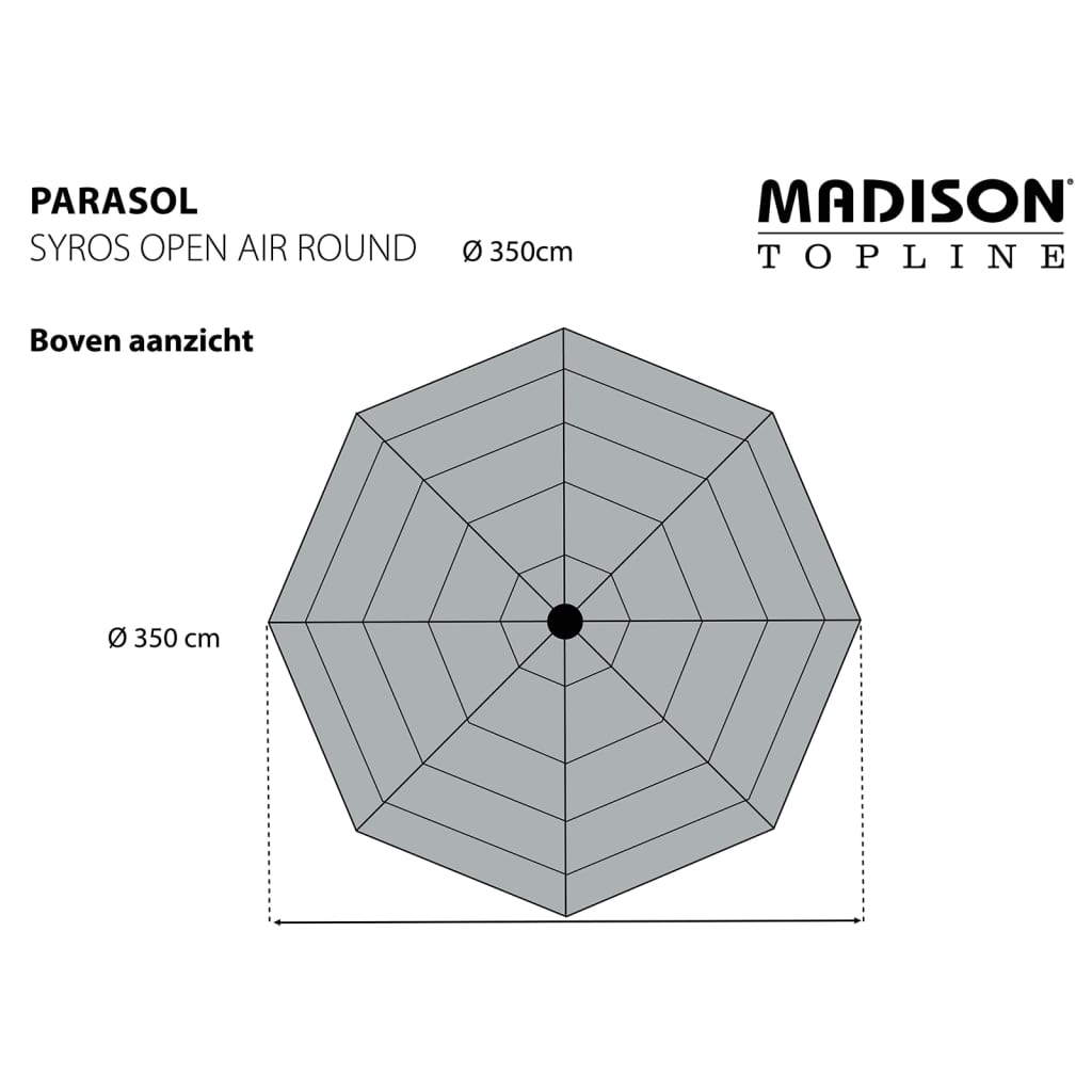 Madison Parasol Syros 350 cm structure ouverte Écru Rond