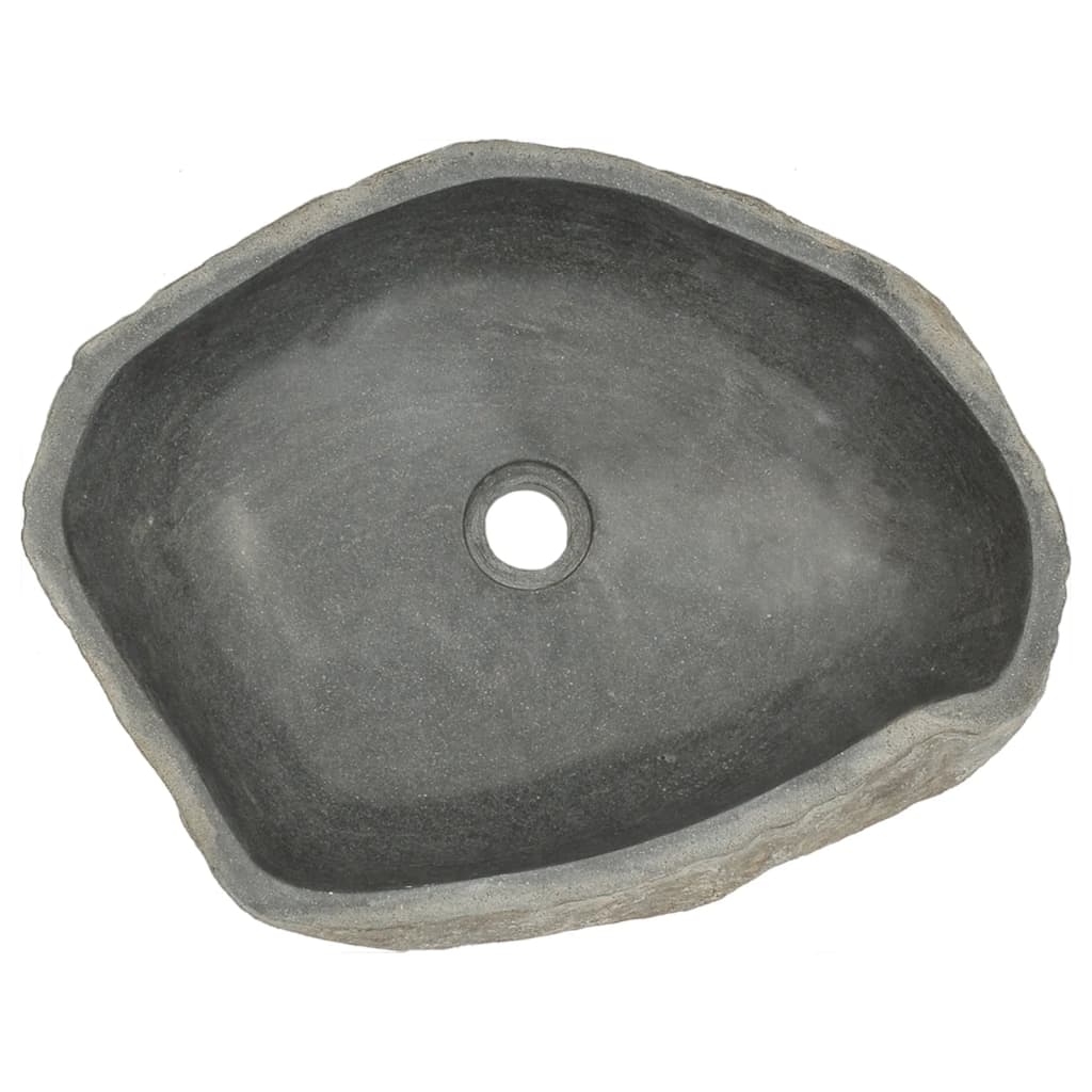 vidaXL Lavabo en pierre de rivière Ovale (45-53)x(34-41) cm