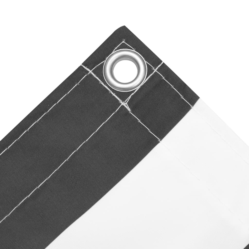 vidaXL Écran de balcon Anthracite et blanc 75x500 cm Tissu Oxford