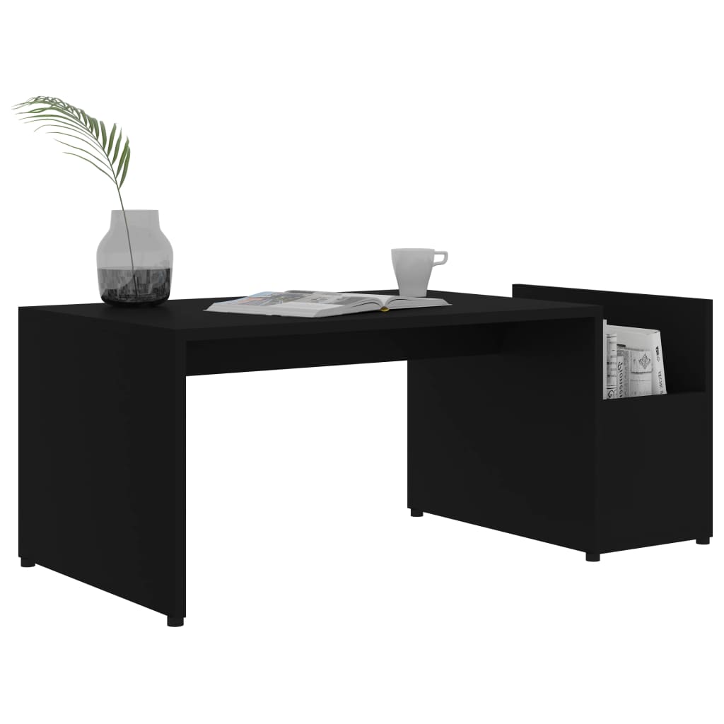 vidaXL Table basse Noir 90x45x35 cm bois d’ingénierie