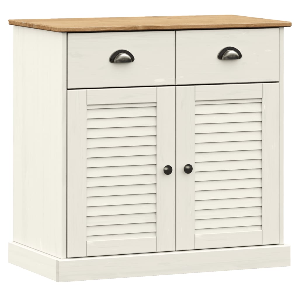 vidaXL Buffet haut VIGO blanc 78x40x175 cm bois massif de pin