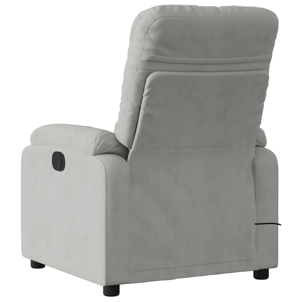 vidaXL Fauteuil inclinable de massage gris clair tissu microfibre