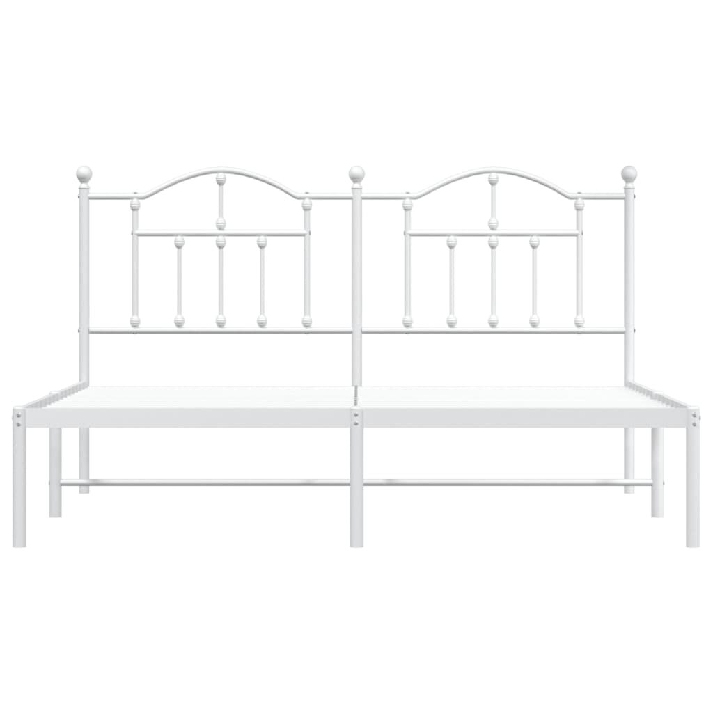 vidaXL Cadre de lit métal sans matelas et tête de lit blanc 183x213 cm