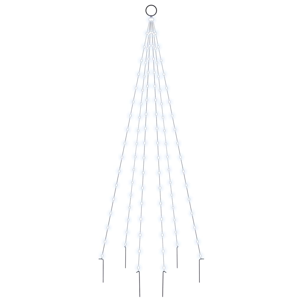 vidaXL Sapin de Noël sur mât de drapeau 108 LED Blanc froid 180 cm