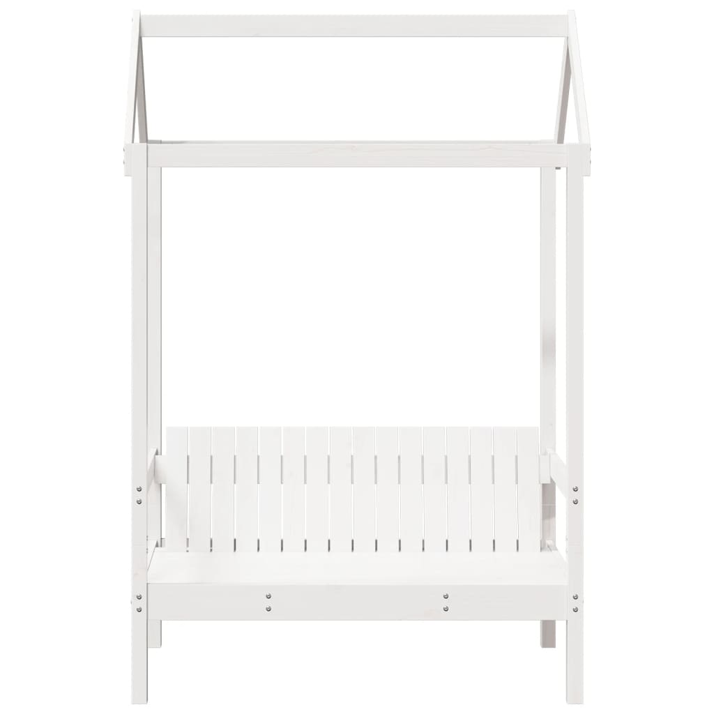 vidaXL Banc avec toit blanc 117,5x70x176,5 cm bois de pin massif