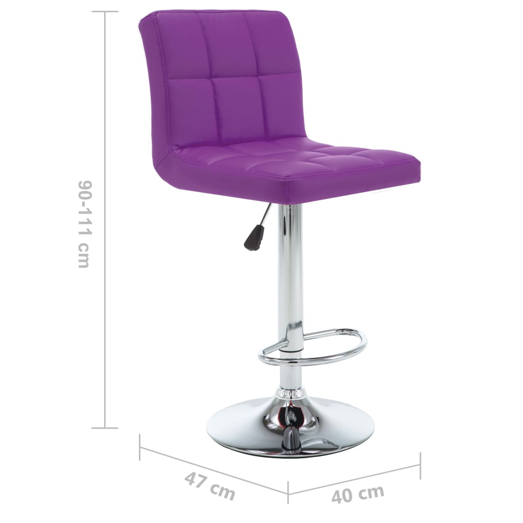 vidaXL Tabourets de bar lot de 2 violet similicuir