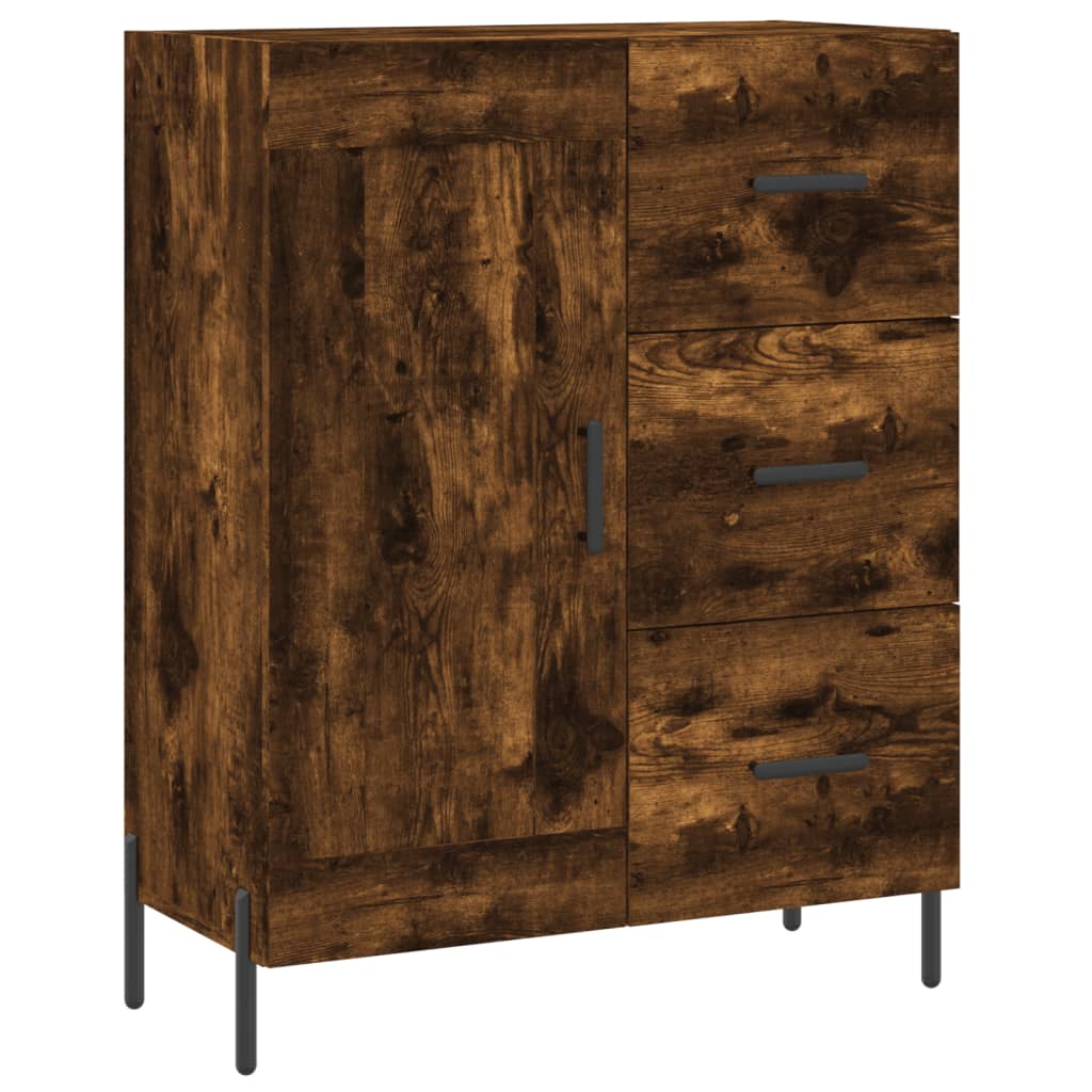 vidaXL Buffet haut Chêne fumé 69,5x34x180 cm Bois d'ingénierie