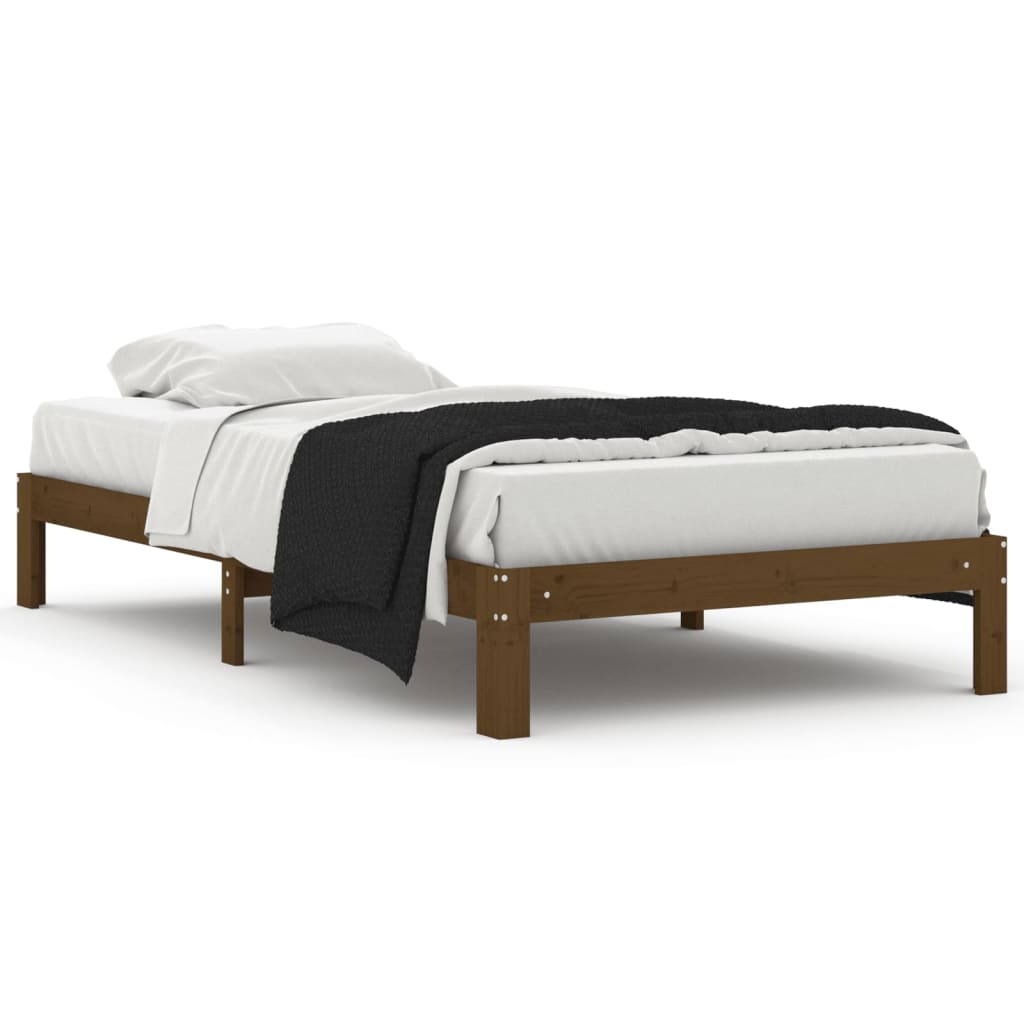 vidaXL Cadre de lit sans matelas marron miel pin massif 100x200 cm