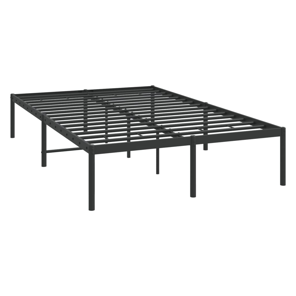 vidaXL Cadre de lit métal sans matelas noir 135x190 cm