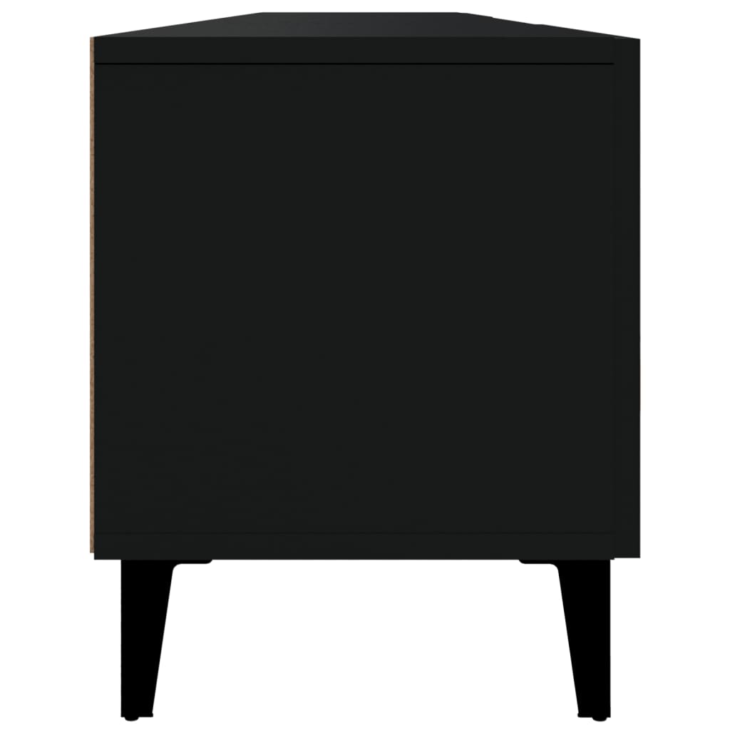 vidaXL Meuble TV noir 180x31,5x40 cm bois d'ingénierie