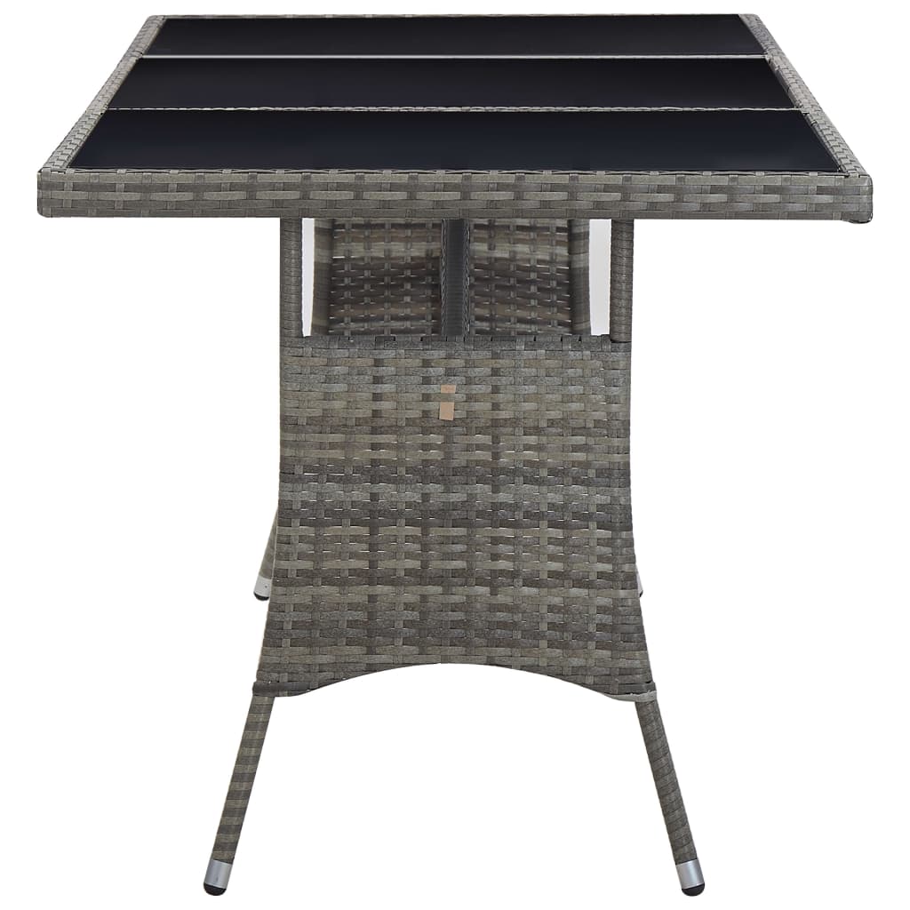 vidaXL Table de jardin Gris 170x80x74 cm Résine tressée