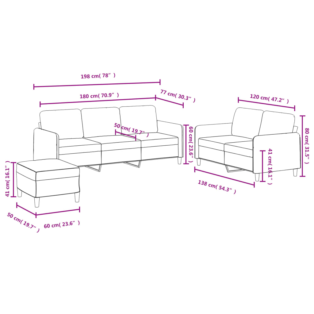 vidaXL Ensemble de canapés 3 pcs noir velours