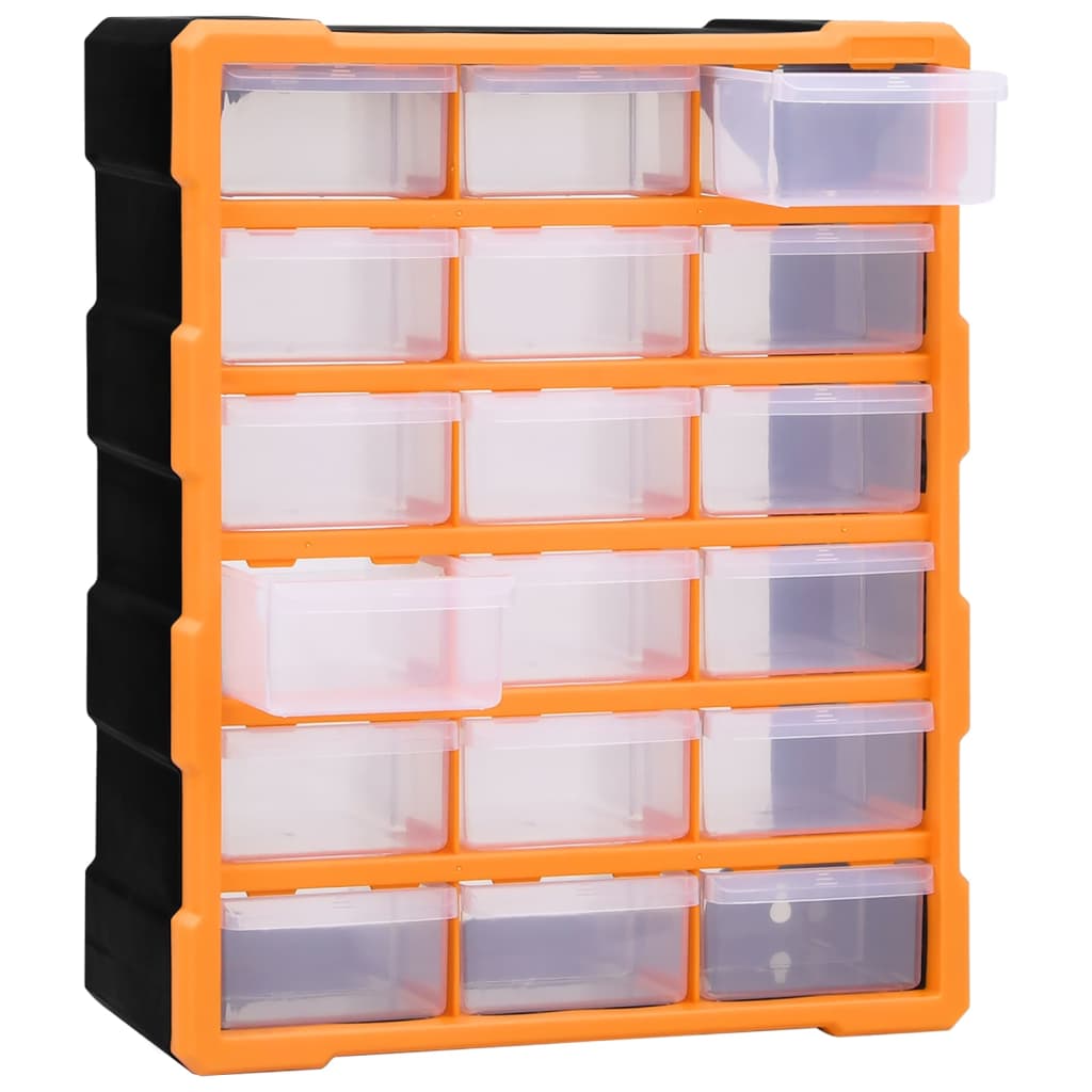 vidaXL Organisateur multi-tiroirs avec 18 tiroirs centraux 38x16x47 cm