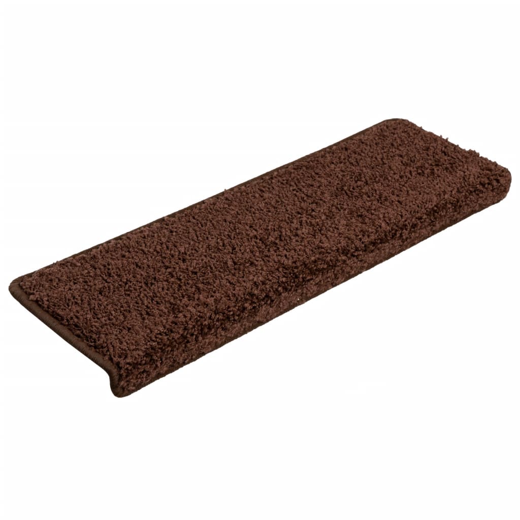 vidaXL Tapis d'escalier 10 pcs 65x21x4 cm Marron