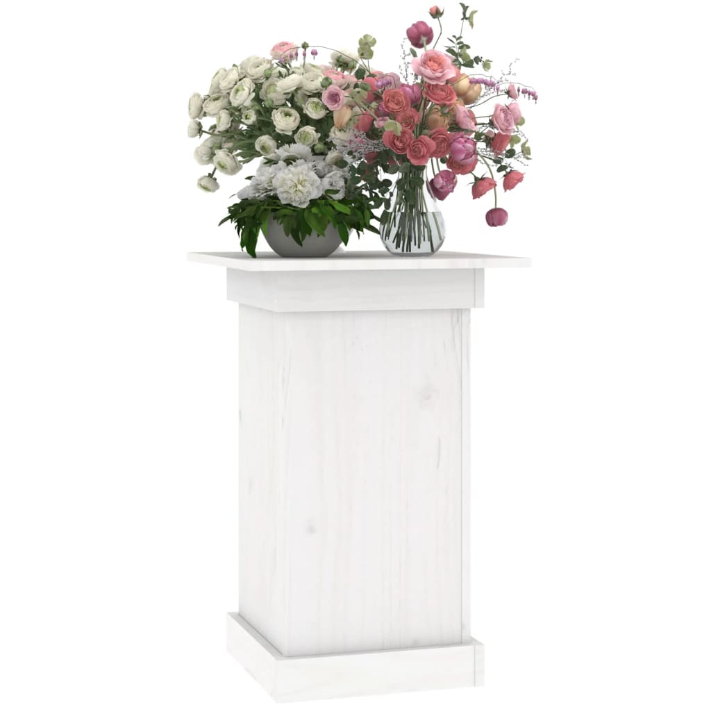 vidaXL Support à fleurs Blanc 40x40x60 cm Bois de pin solide