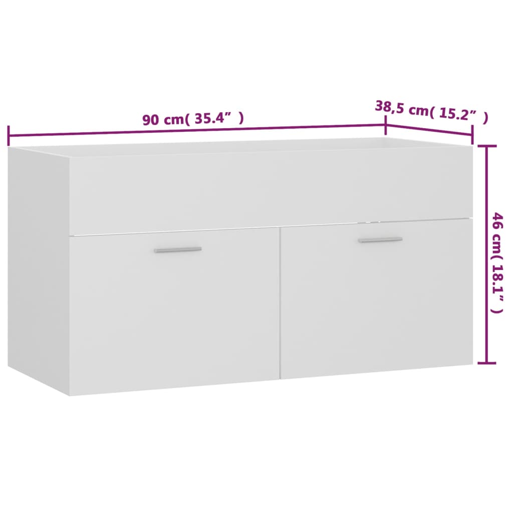 vidaXL Ensemble de meubles de salle de bain Blanc Bois d'ingénierie