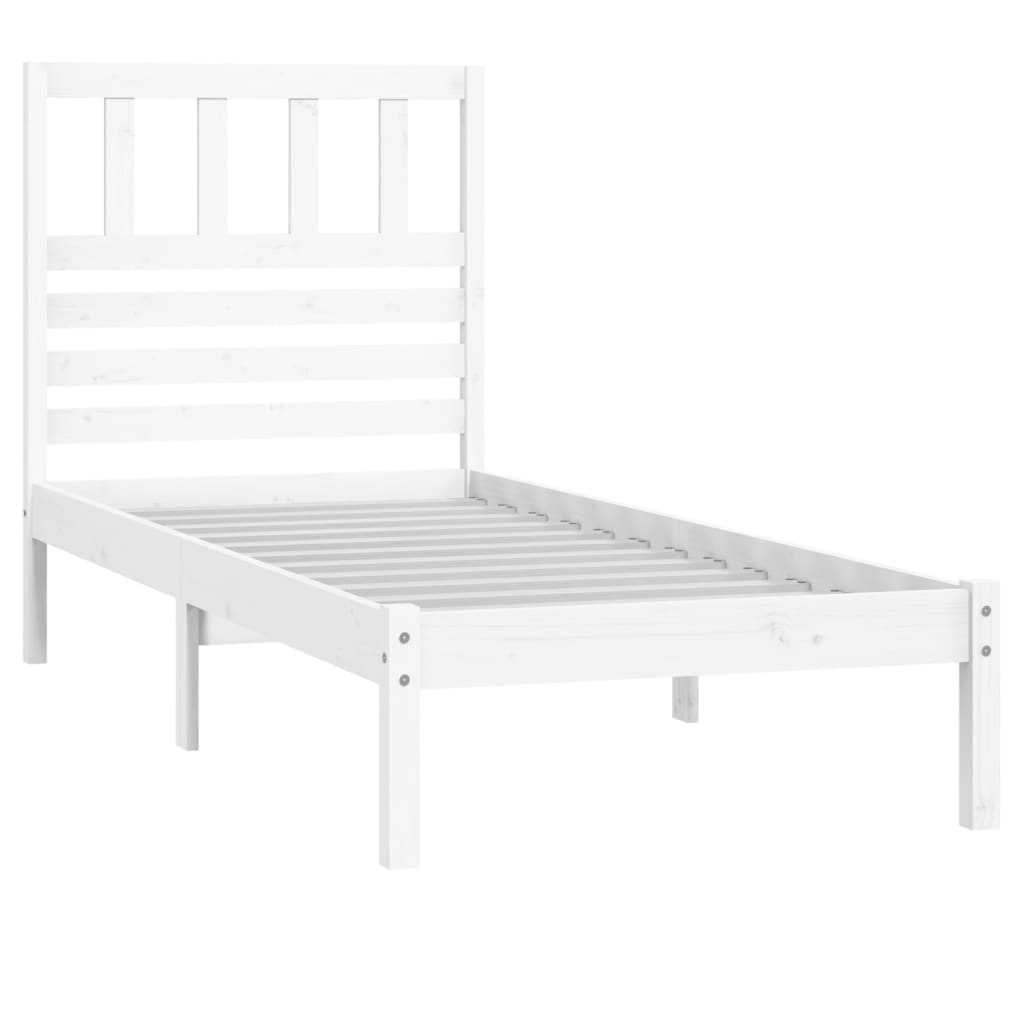 vidaXL Cadre de lit blanc 90x190 cm simple bois massif de pin