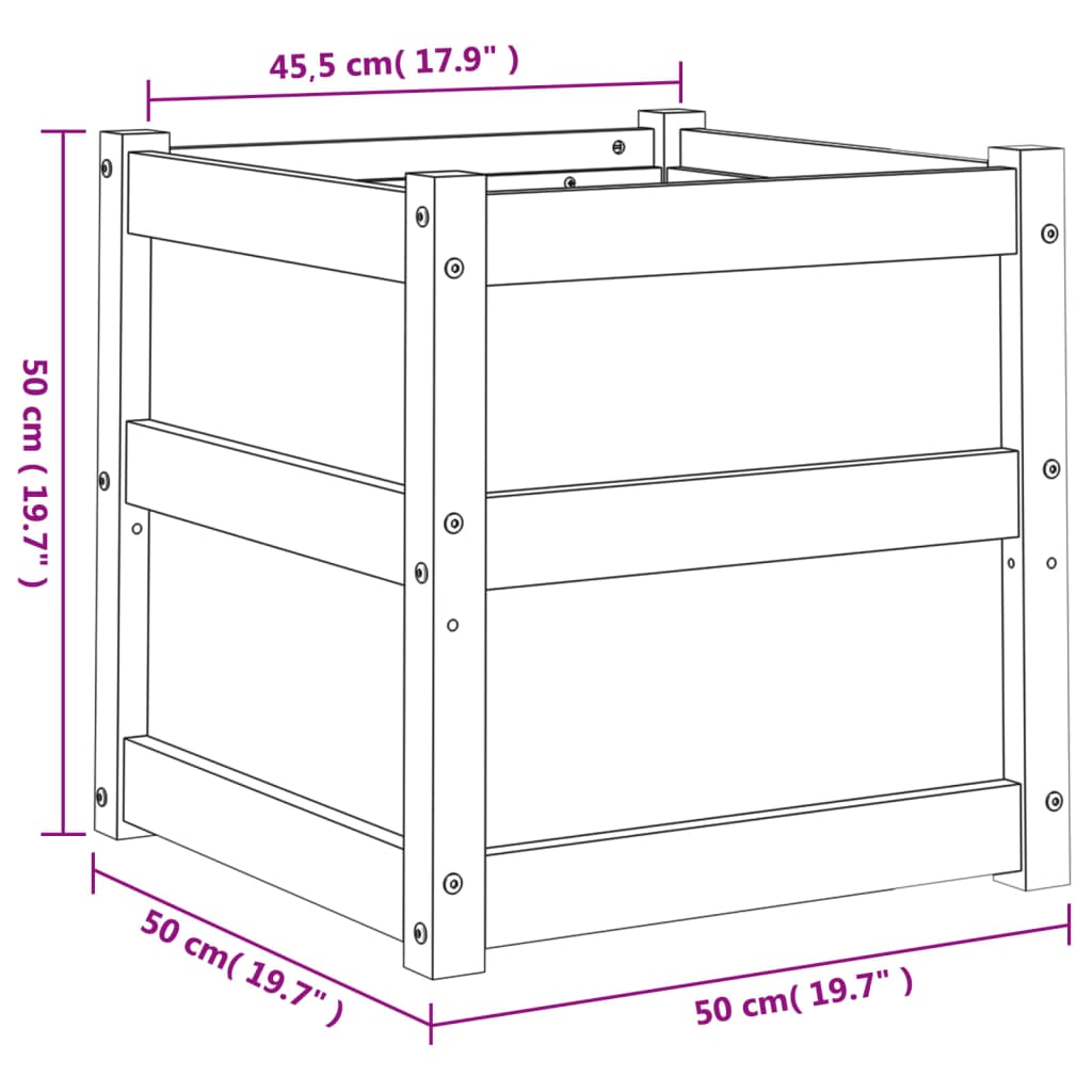 vidaXL Jardinières 2 pcs bois de pin massif