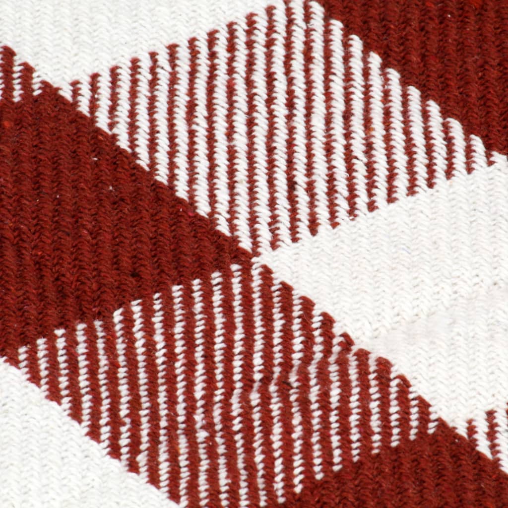 vidaXL Couverture Coton Carreaux 160 x 210 cm Rouge délavé