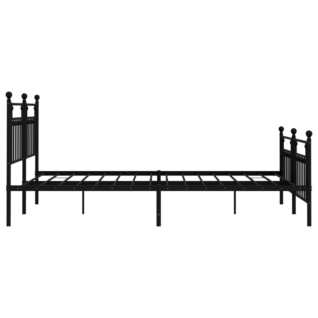 vidaXL Cadre de lit métal sans matelas avec pied de lit noir 183x213cm