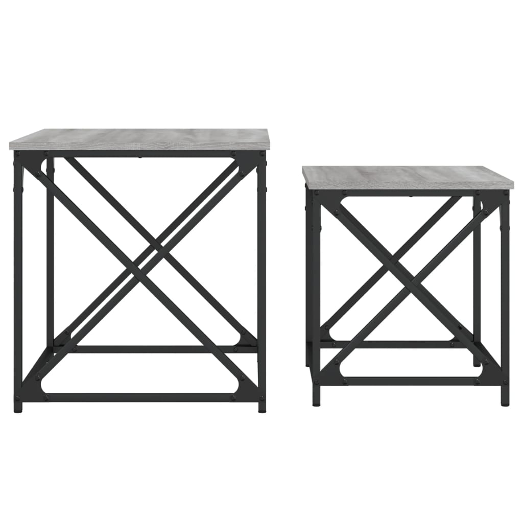 vidaXL Tables basses gigognes 2 pcs sonoma gris bois d'ingénierie