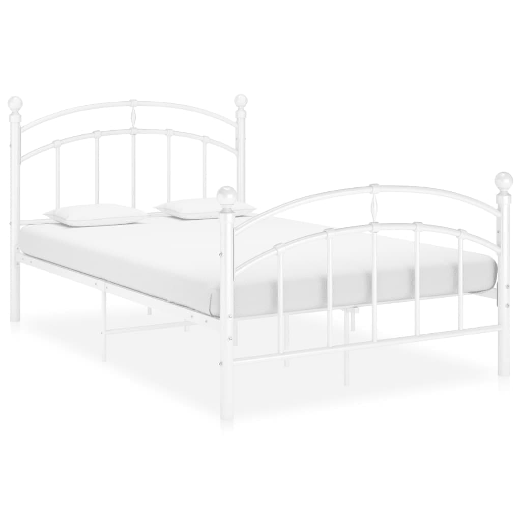 vidaXL Cadre de lit sans matelas blanc métal 120x200 cm