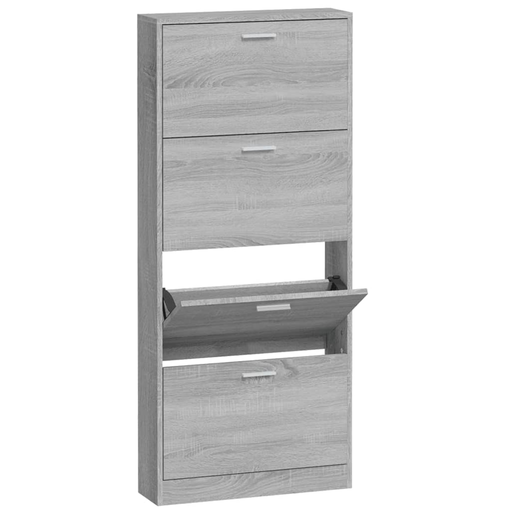 vidaXL Armoire à chaussures Sonoma gris 59x17x150 cm Bois d'ingénierie