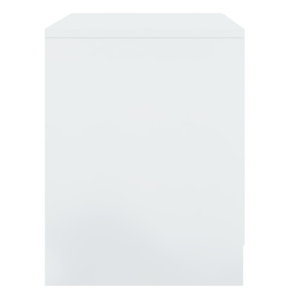 vidaXL Table de chevet Blanc brillant 45x34,5x44,5 cm Aggloméré