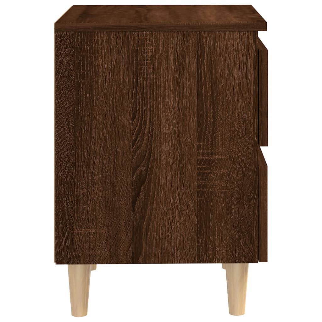 vidaXL Table de chevet avec pieds en bois Chêne marron 40x35x50 cm