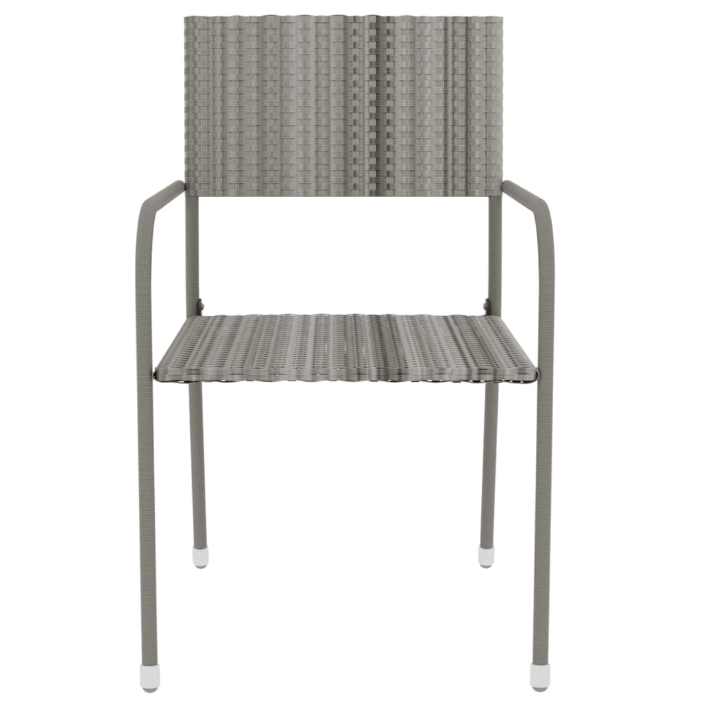 vidaXL Ensemble à manger de jardin 3 pcs Résine tressée Gris