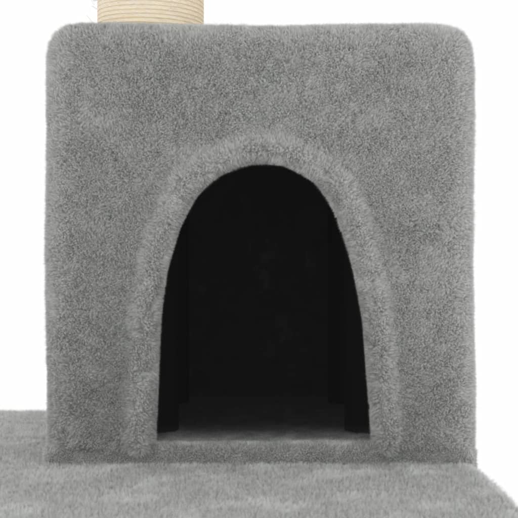 vidaXL Arbre à chat avec griffoirs en sisal gris clair 123 cm