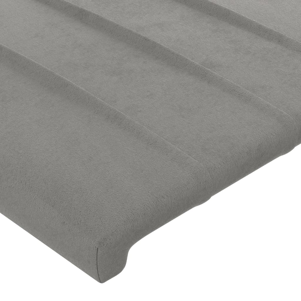 vidaXL Tête de lit avec oreilles Gris clair 147x23x78/88 cm Velours