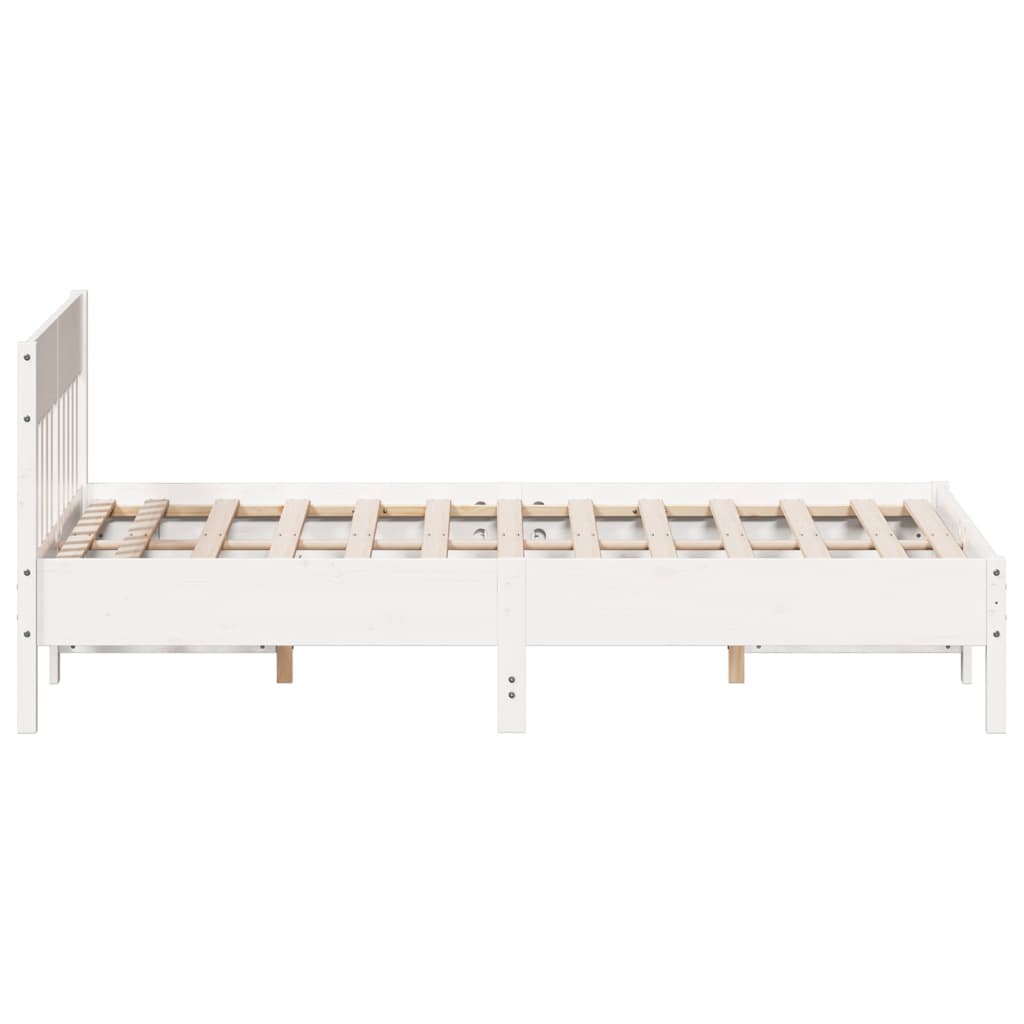 vidaXL Cadre de lit avec tête de lit blanc 120x200 cm bois pin massif