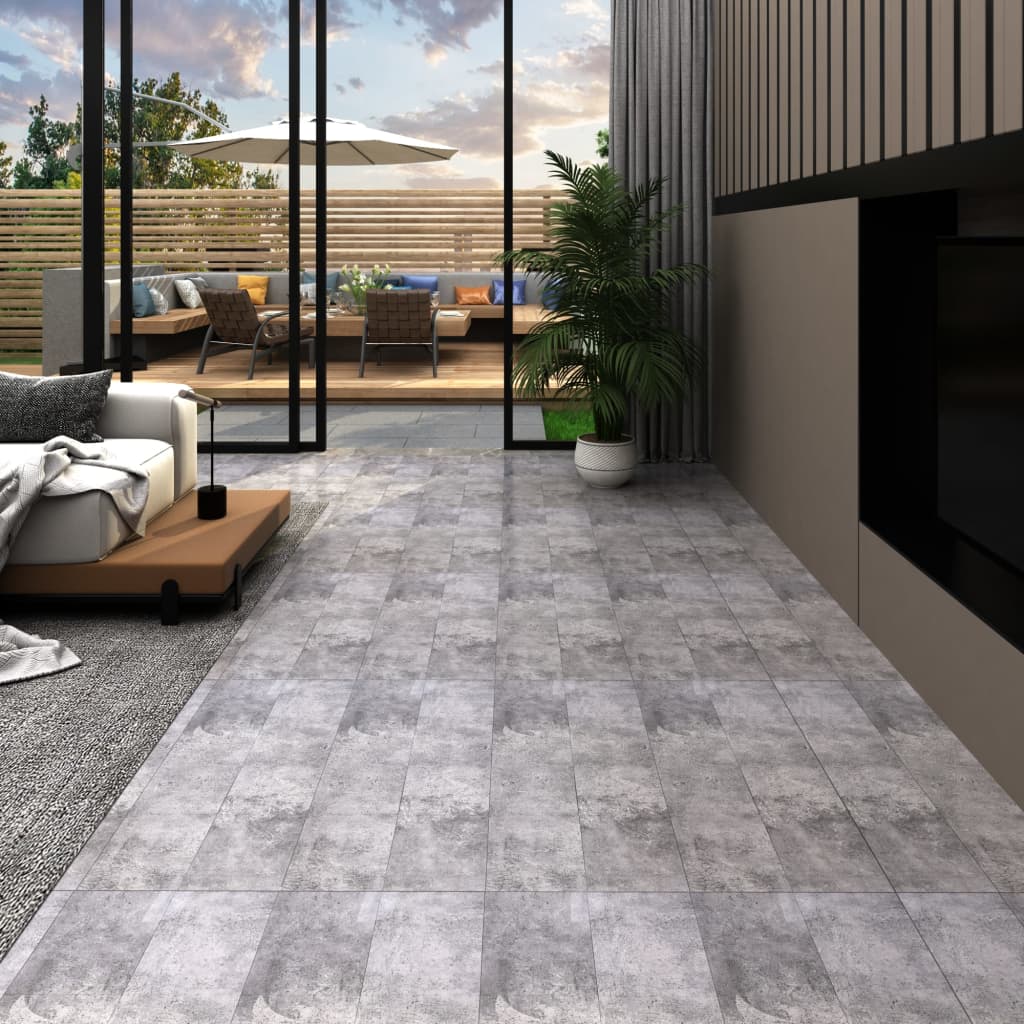 vidaXL Planche de plancher PVC autoadhésif 5,21 m² 2 mm Marron ciment