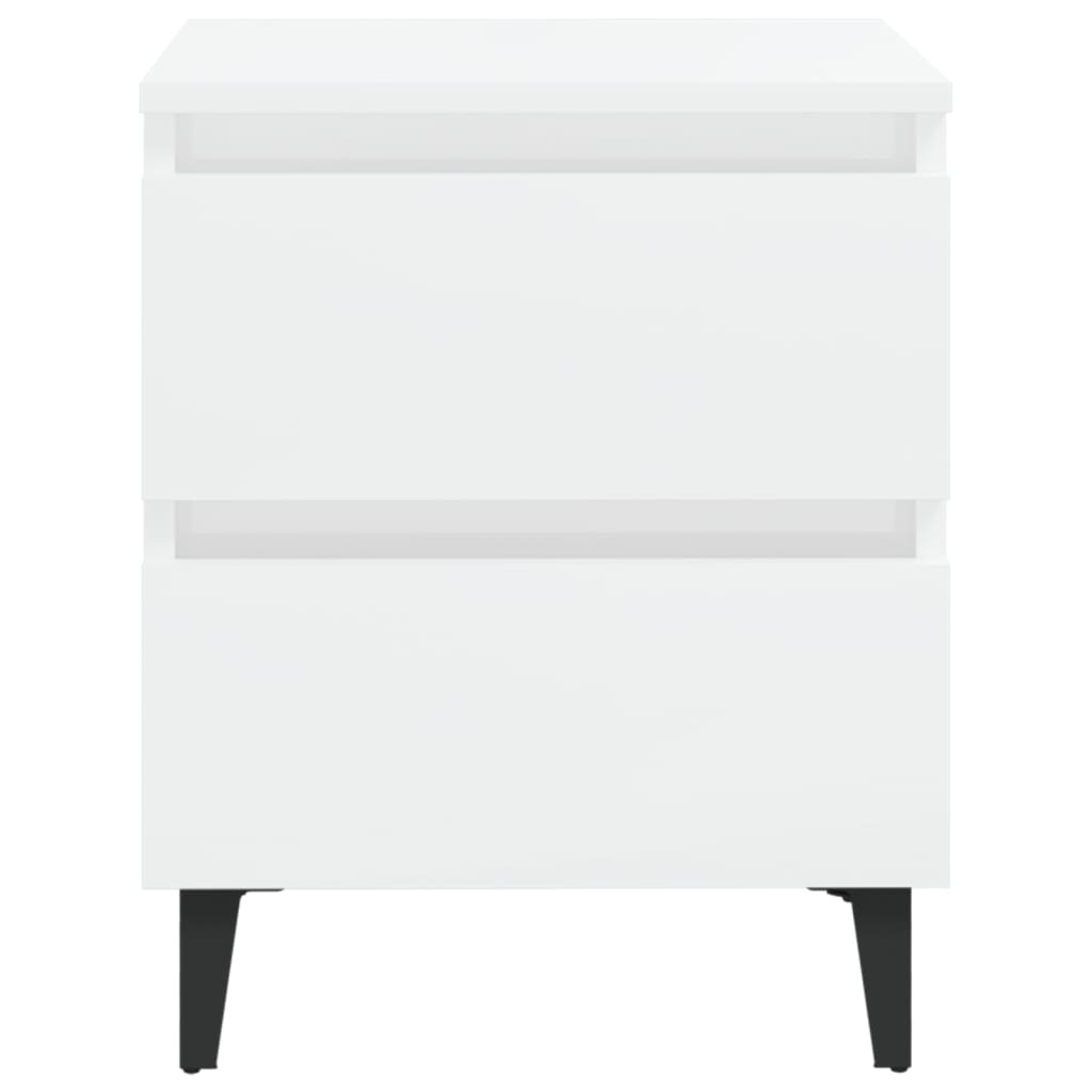 vidaXL Tables de chevet 2 pcs Blanc brillant 40x35x50 cm Aggloméré