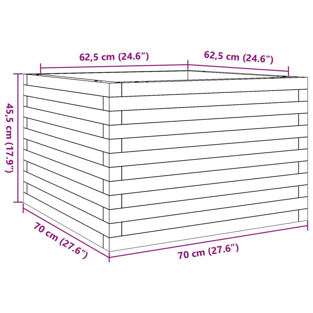 vidaXL Jardinière 70x70x45,5 cm bois massif de douglas