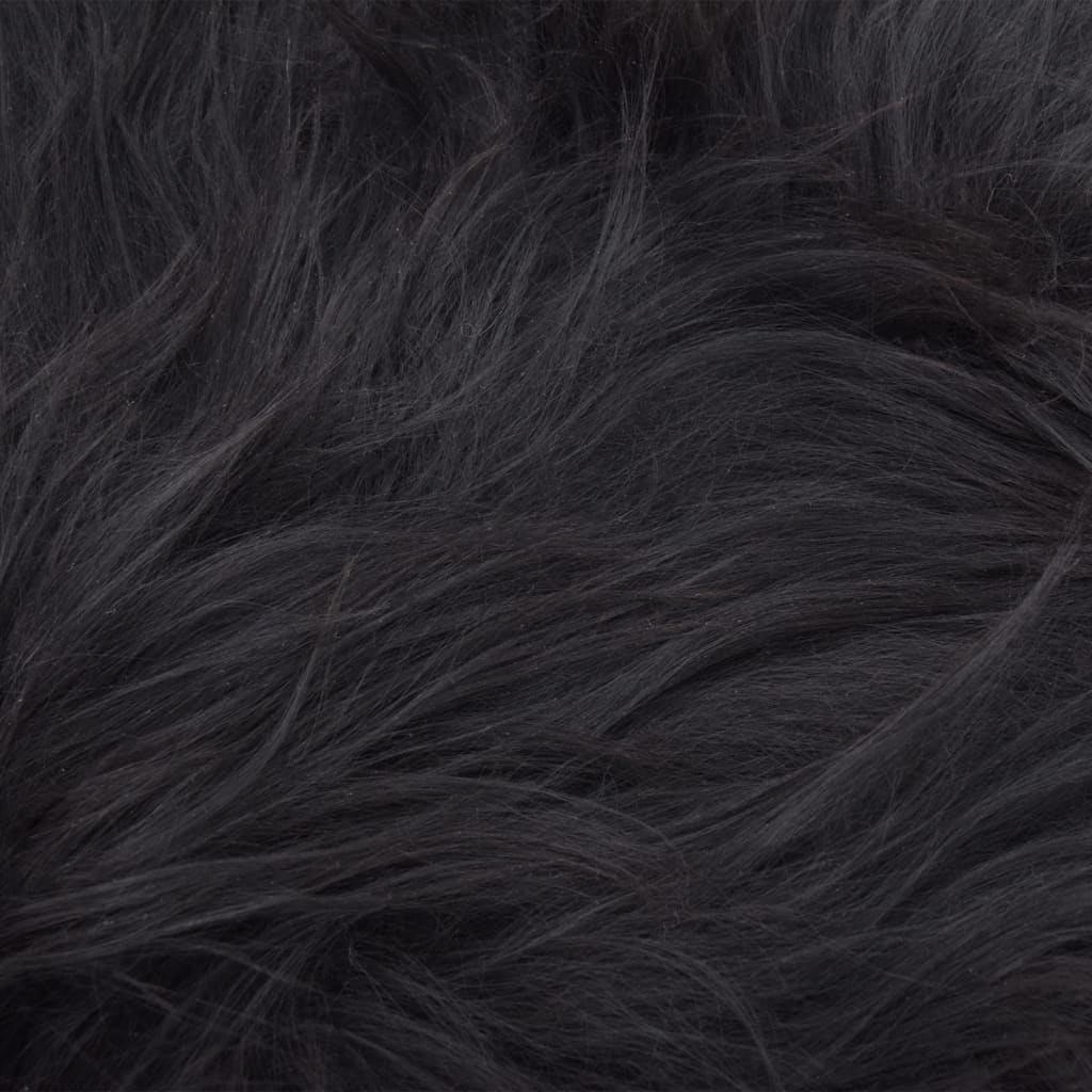 vidaXL Housse de chaise en peau de mouton islandaise Noir 70x110 cm
