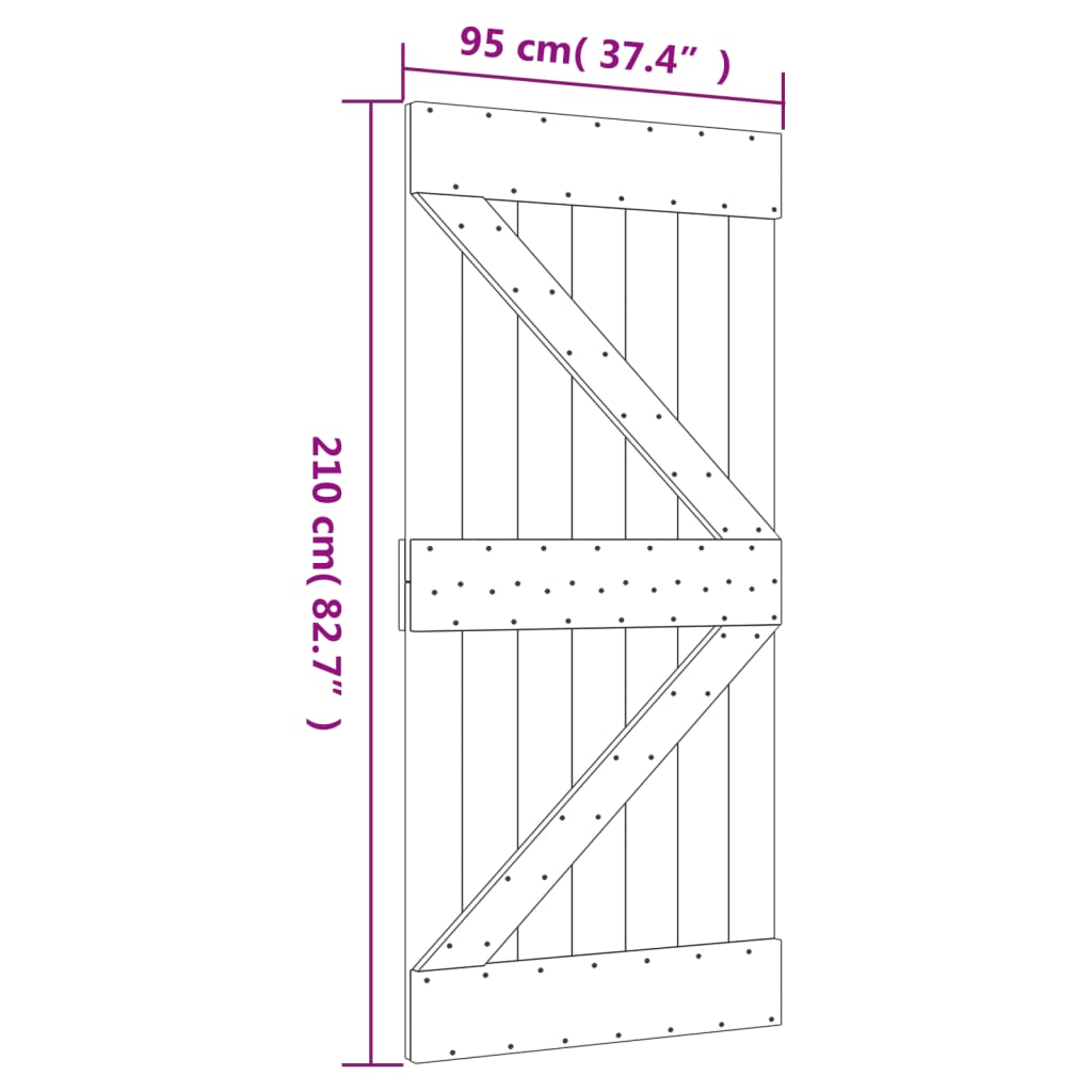 vidaXL Porte NARVIK 95x210 cm bois massif de pin