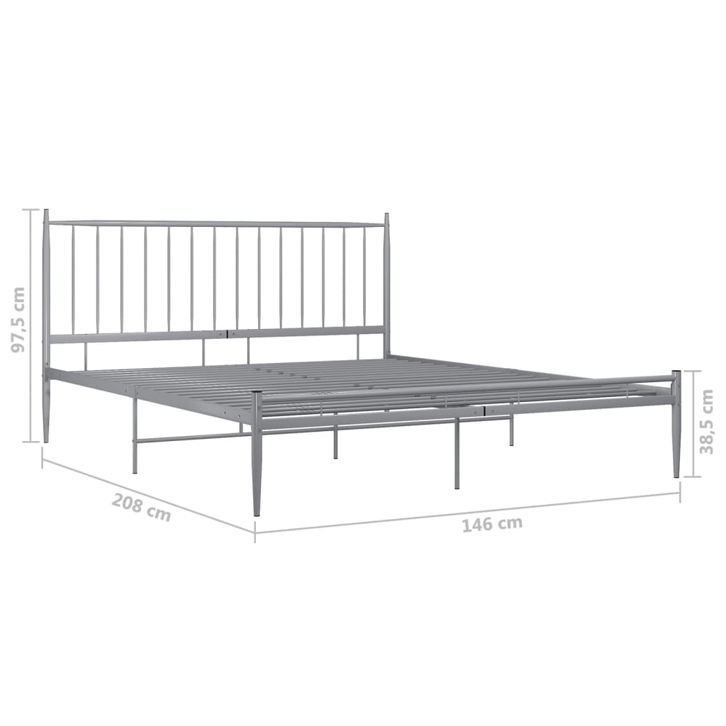 vidaXL Cadre de lit sans matelas gris métal 140x200 cm