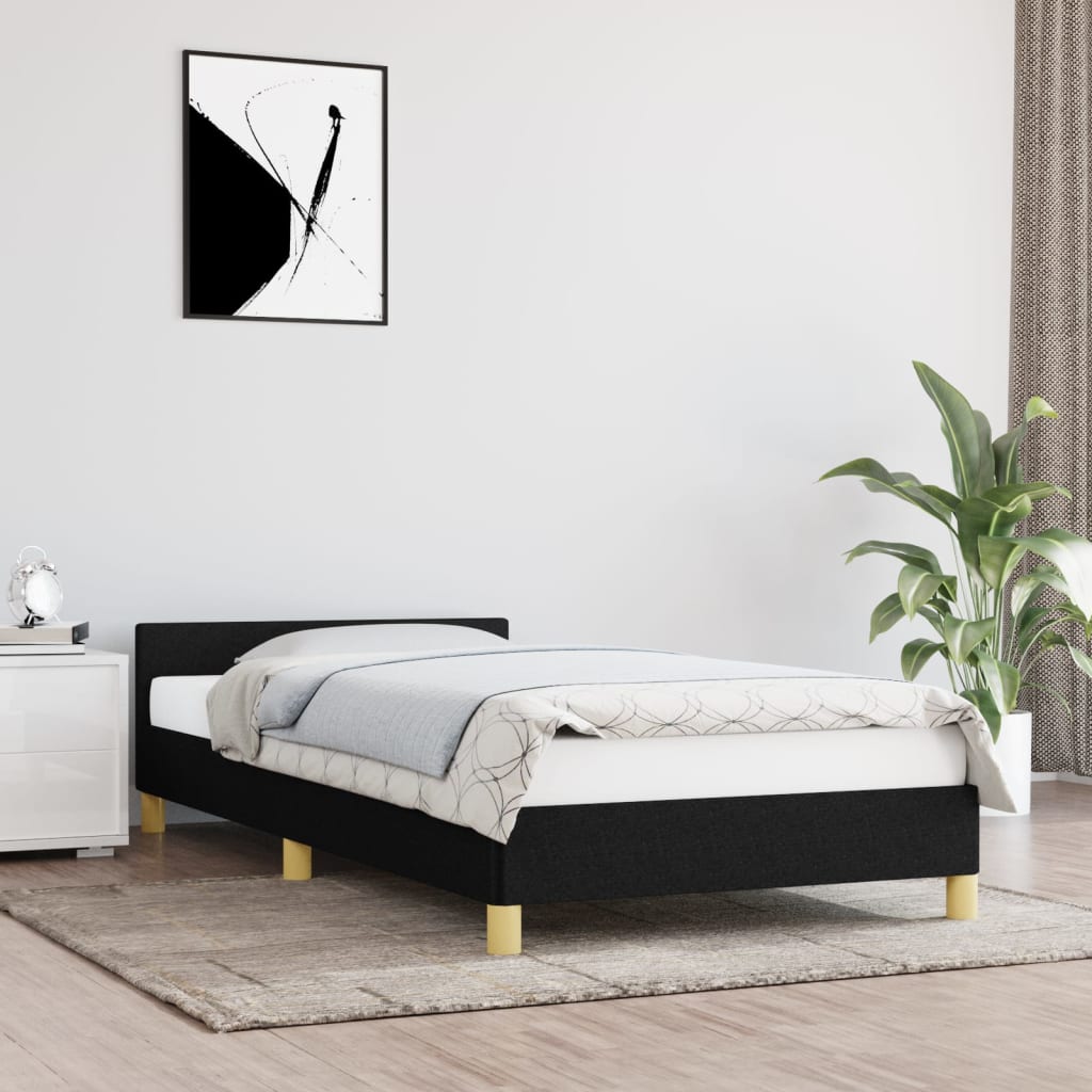 vidaXL Cadre de lit sans matelas noir 100x200 cm tissu