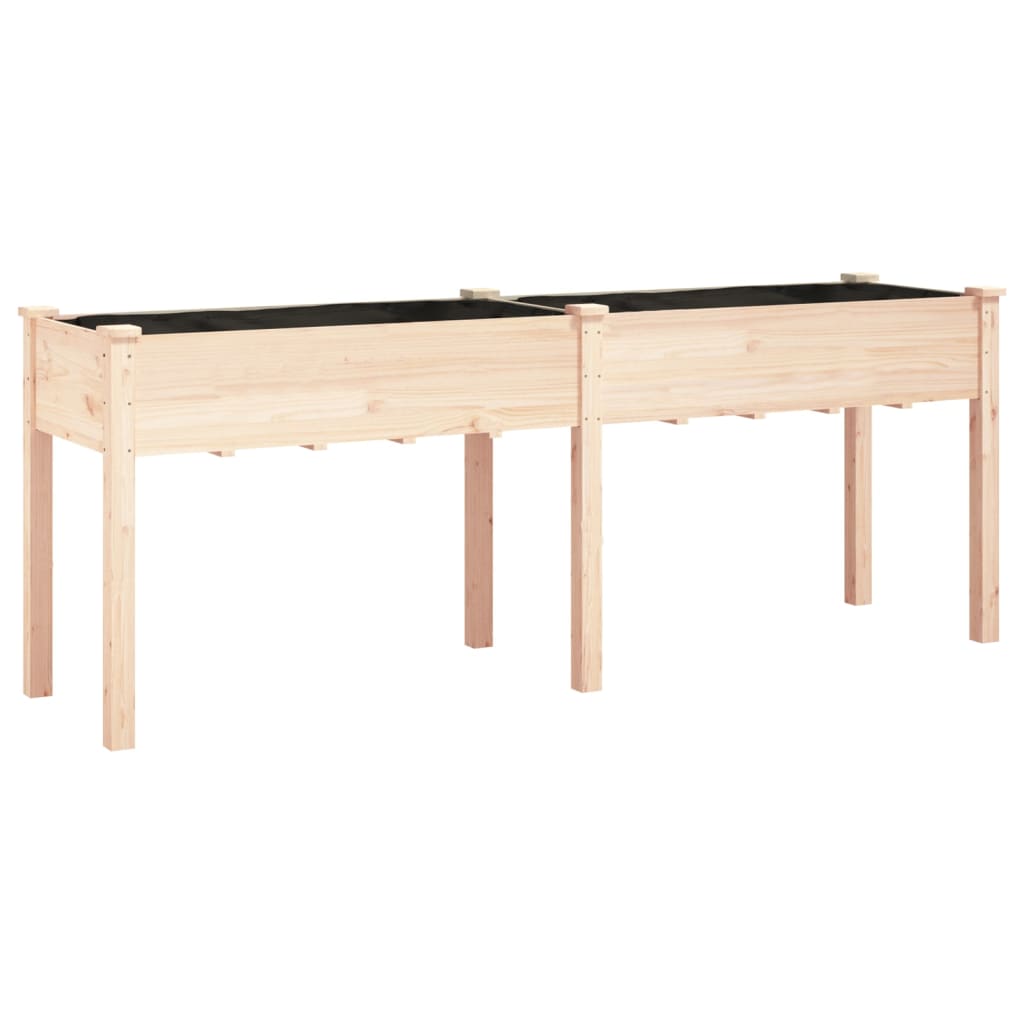 vidaXL Jardinière avec doublure 203x53x76 cm bois massif de sapin