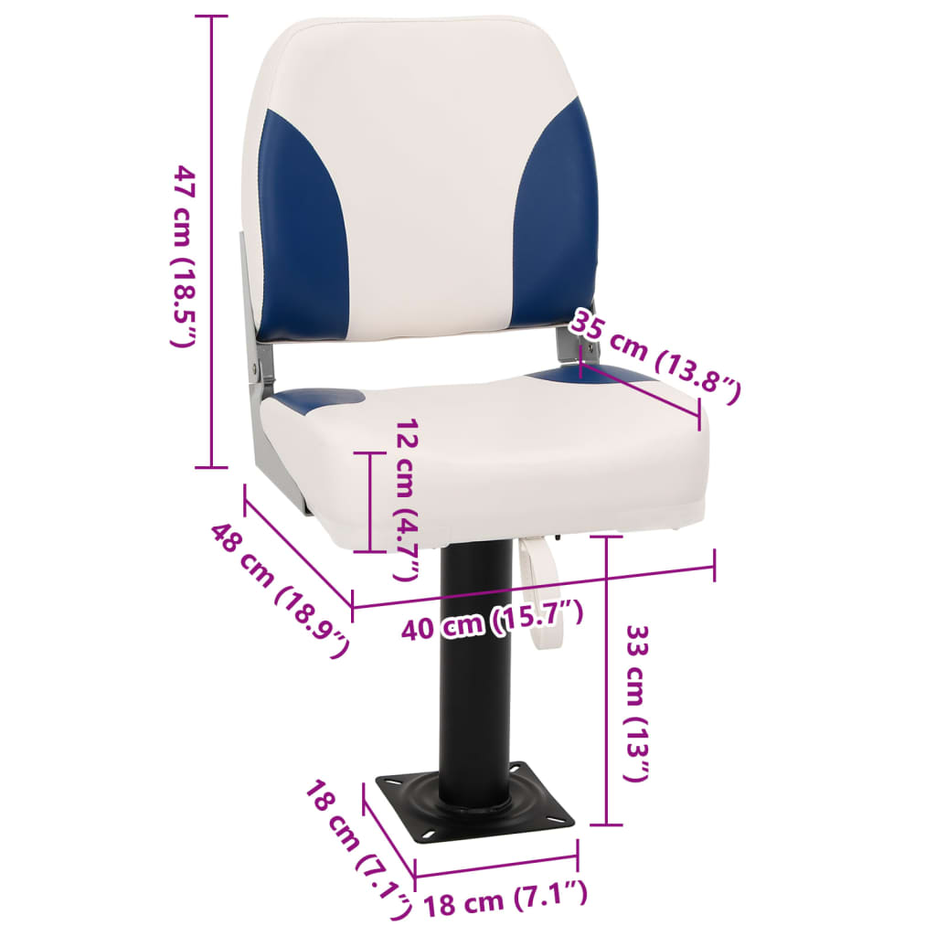 vidaXL Siège de bateau avec piédestal pivotant à 360°