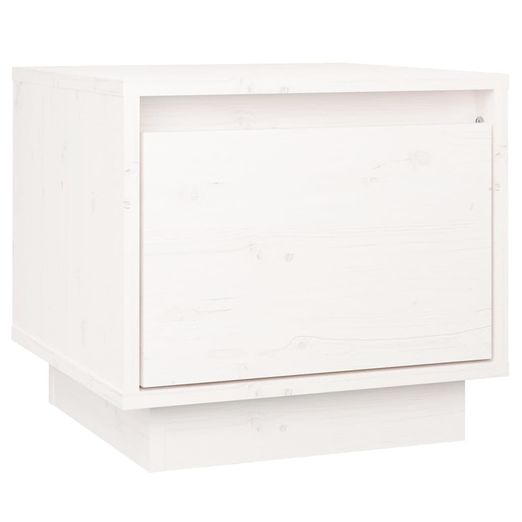 vidaXL Tables de chevet 2 pcs Blanc 35x34x32 cm Bois de pin solide