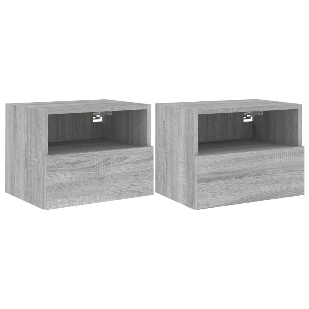 vidaXL Meubles TV muraux 2pcs sonoma gris 40x30x30cm bois d'ingénierie